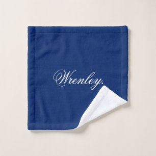 Custom Name Personalized Navy Blue Wash Cloth