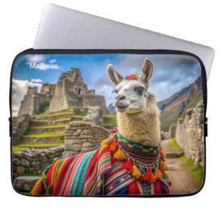 Custom Name Peru Llama Laptop Sleeve