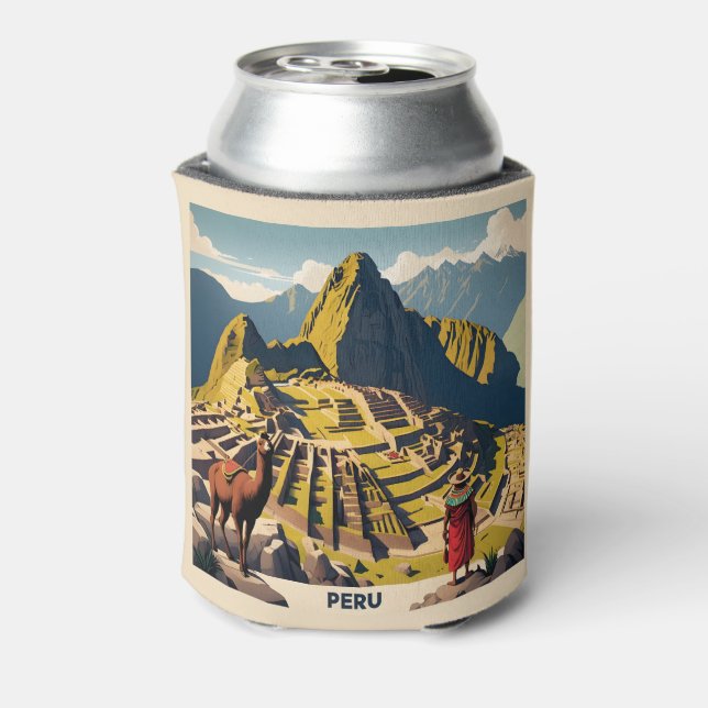 Custom Name Peru Machu Picchu Can Cooler (Can Back)