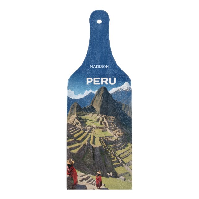 Custom Name Peru Machu Picchu Cutting Board (Front)