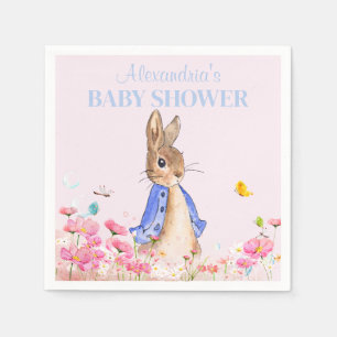 Custom Name Peter the Rabbit Baby Shower Napkin