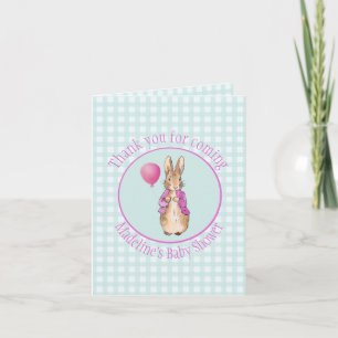 Custom Name Peter the rabbit Baby Shower Thank you Note Card