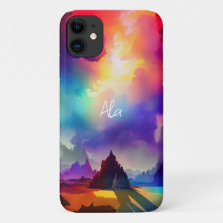 Custom name phone case, modern abstract iPhone 11 case