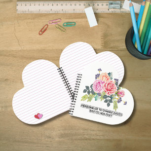Custom Name Photo Artwork School Office Home Heart Notebook