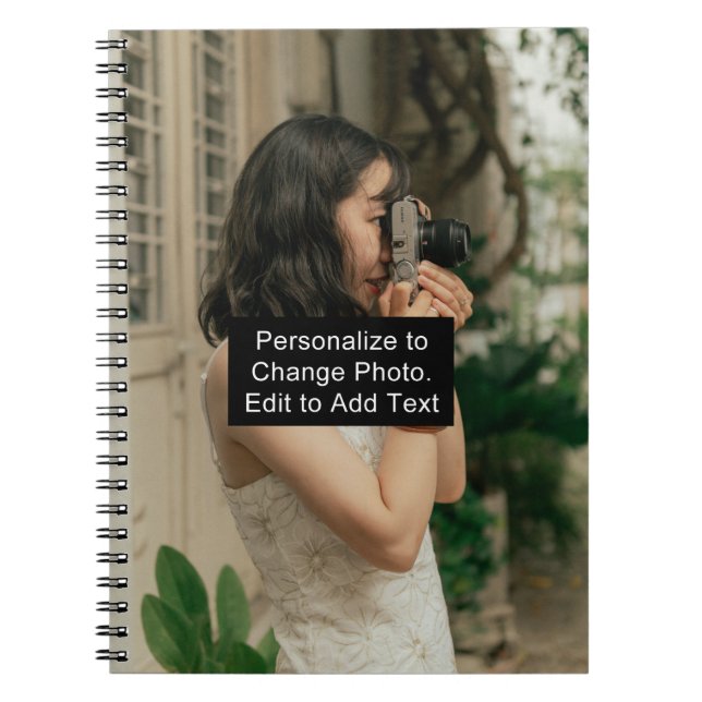 Custom Name Photo Artwork School Office Home Notebook (Front)