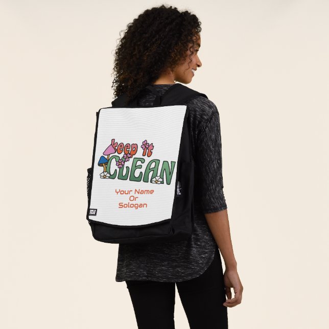 Custom Name & Photo Backpack Personalised Stylish (Worn)