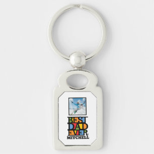 Custom Name & Photo BEST DAD EVER Key Ring