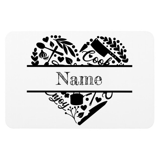Custom Name Photo Fridge Magnet (Horizontal)