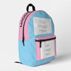 Custom Name & Photo pink BLUE Backpack