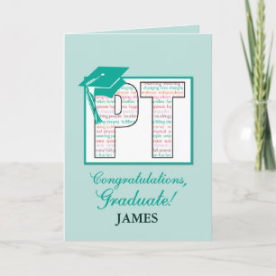 Custom Name Physical Therapy Graduation Congratul Card