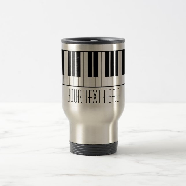 Custom Name Piano Keys Keyboard Teacher Student Travel Mug (Center)