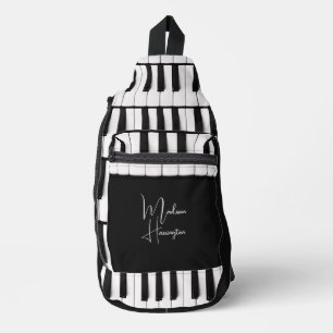 Custom Name Piano Keys Sling Bag