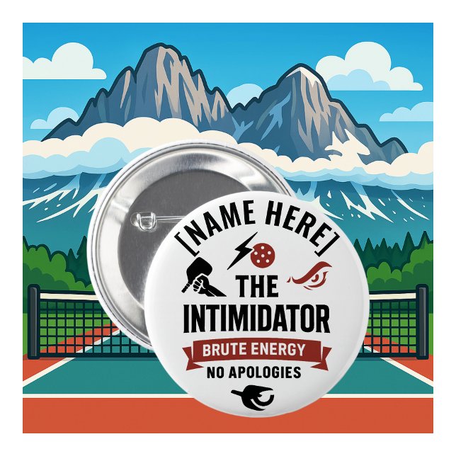 Custom Name Pickleball Button Intimidator (PICKLEBALL PERSONALIZED NAME BUTTON)