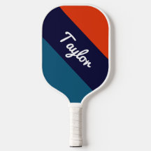 Custom Name Pickleball Paddle Striped Retro