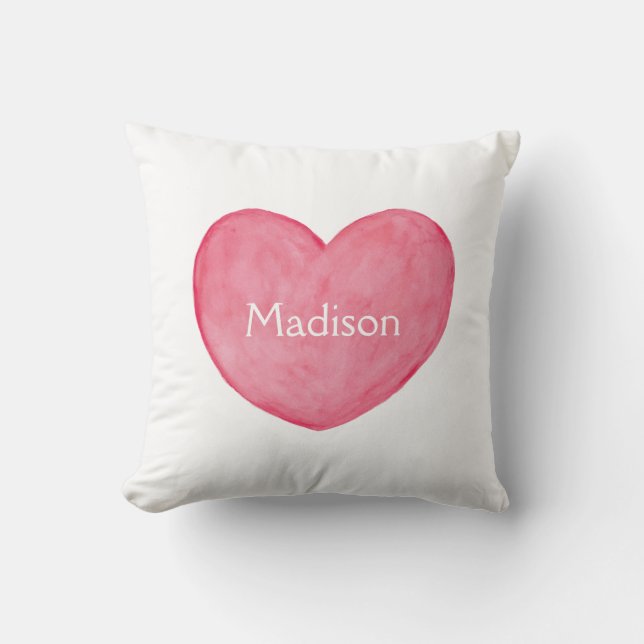 Custom name pillow Personalised cushion Heart Art (Front)