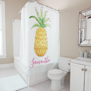 Custom Name Pineapple Shower Curtain
