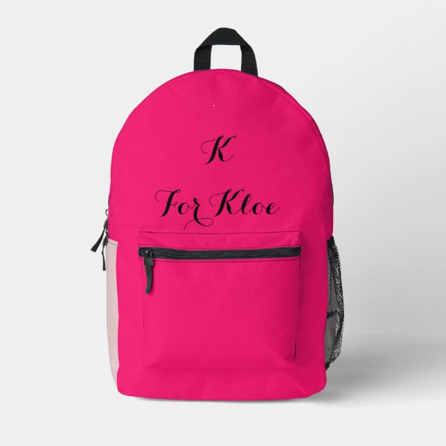 CUSTOM NAME PINK BACKPACK (Front)