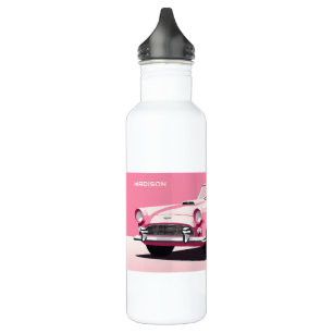 Custom Name Pink Classic Car 710 Ml Water Bottle