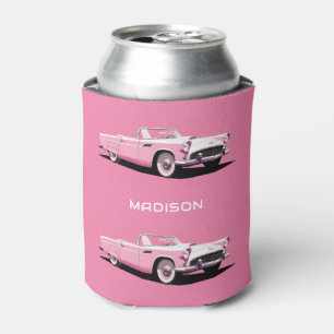 Custom Name Pink Classic Car Can Cooler
