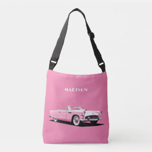 Custom Name Pink Classic Car Crossbody Bag