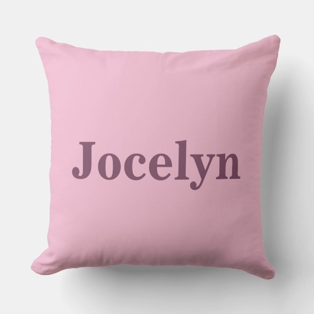 Custom Name Pink Comfort Colour Pillow (Front)