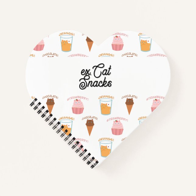 Custom Name Pink Cupcake and Black Cat Pattern  Notebook (Front)