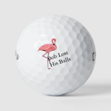 Custom Name Pink Flamingo Golf Humour