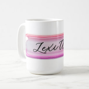 Custom Name Pink Glass Effect   Personalised Coffee Mug