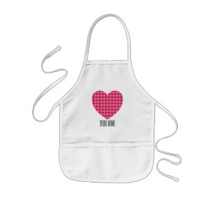 Custom Name Pink Heart Apron