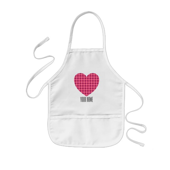Custom Name Pink Heart Apron (Front)