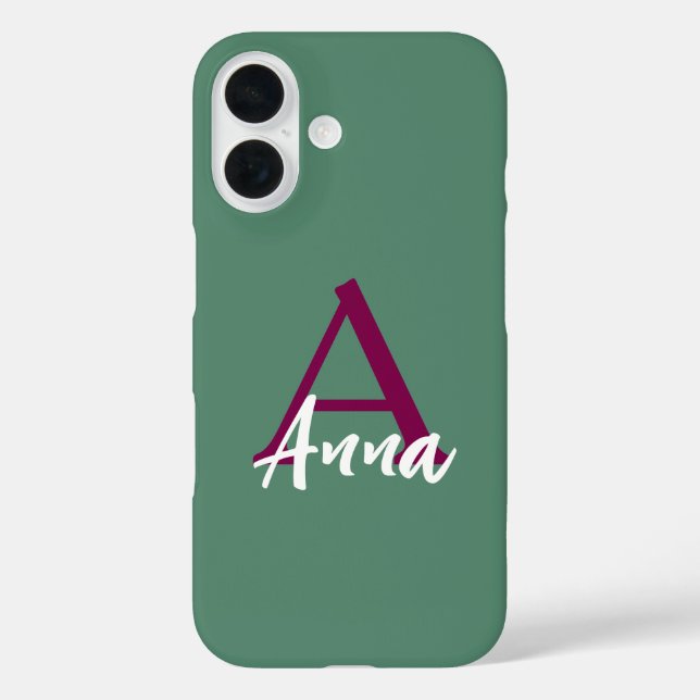 Custom Name Pink iPhone 16 Case (Back)