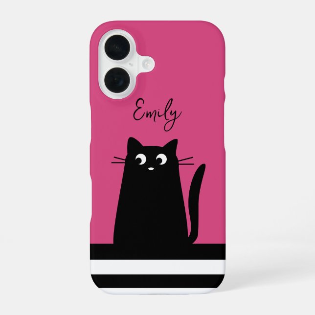 Custom Name Pink Kitty Phone Case (Back)