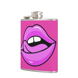Custom name Pink Lips flask