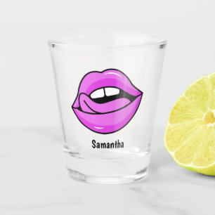 Custom name Pink Lips shot glass
