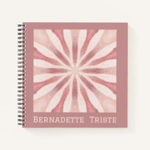 Custom Name Pink Modern Floral Chic Pretty Girly  Notebook