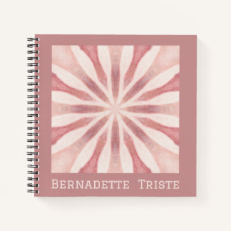 Custom Name Pink Modern Floral Chic Pretty Girly Notebook