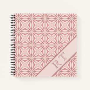 Custom Name Pink Modern Floral Chic Pretty Girly  Notebook