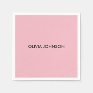 Custom Name Pink Paper Napkins