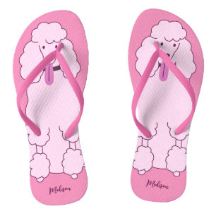 Custom Name Pink Poodle Thongs