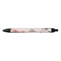 Custom Name Pink Tulip Floral Stethoscope Nurse