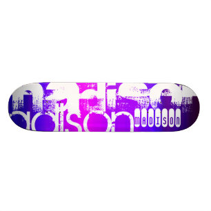 Custom Name; Pink, Violet Blue, Magenta, purple Skateboard