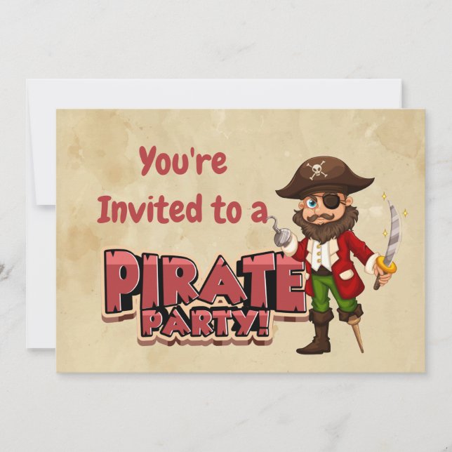 Custom Name Pirate Birthday Party  Invitation (Front)