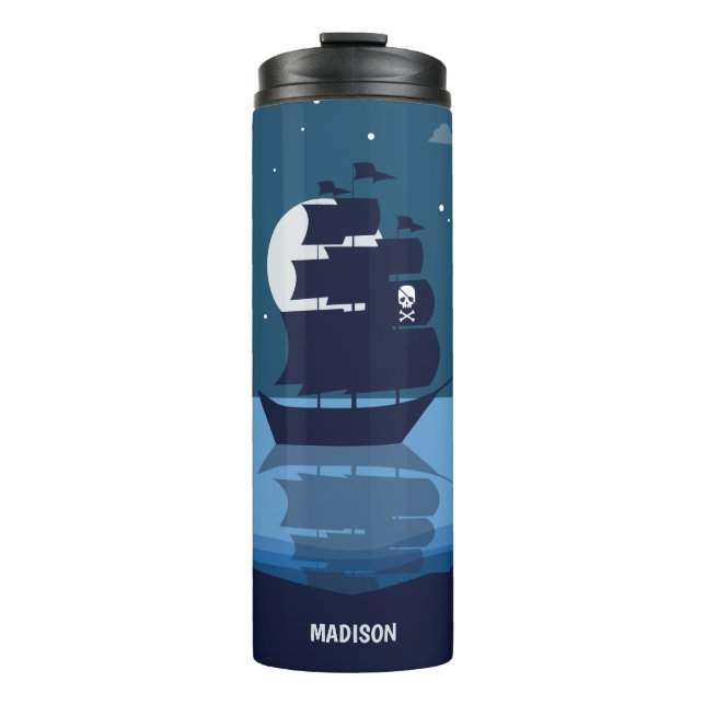 Custom name Pirate Ship tumbler (Front)