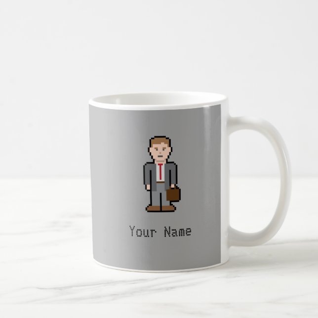 Custom Name Pixel Profession Coffee Mug (Right)