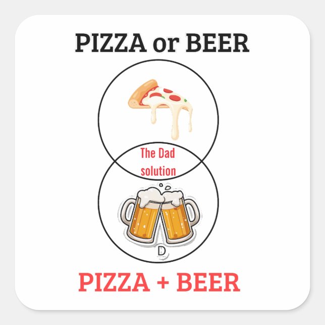 Custom Name Pizza and Beer Funny Sticker (Front)