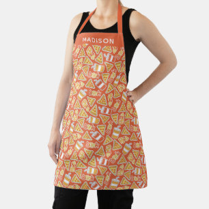 Custom name Pizza Pattern aprons
