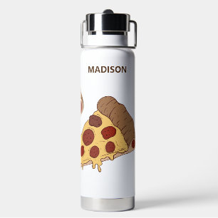 Custom Name Pizza Slices Water Bottle