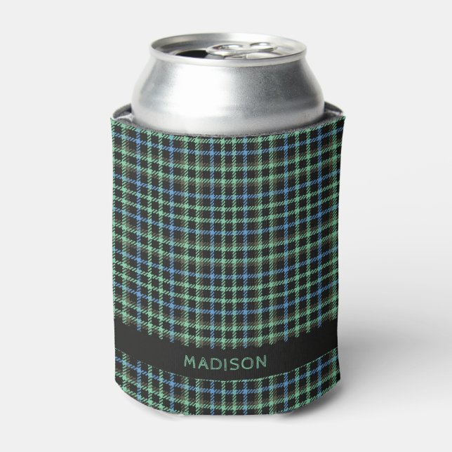 Custom Name Plaid / Tartan Pattern Can Cooler (Can Front)