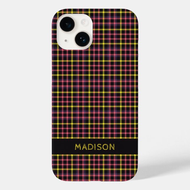 Custom Name Plaid / Tartan Pattern Case-Mate iPhone Case (Back)