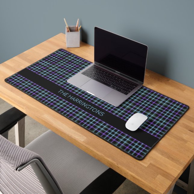 Custom Name Plaid / Tartan Pattern Desk Mat (Office 2)